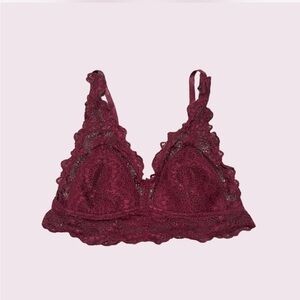Red Lace Adjustable Floral Bralette - from Forever 21